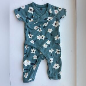 Tea Collection Teal Baby Outfit